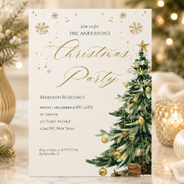 Fiesta de Navidad con Código QR de Árbol Acuarela 
