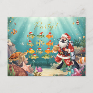Fiesta de Navidad con Santa Claus con peces que ll