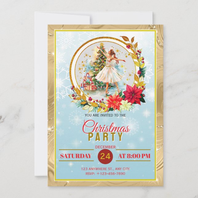 Fiesta de Navidad de Ballet Cascanueces Bailarina (Anverso)