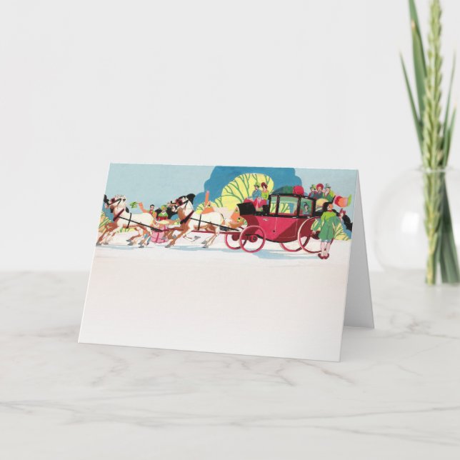 Fiesta de Navidad de la diligencia victoriana vint (Anverso)