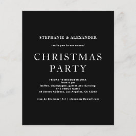Fiesta de Navidad de papel simple blanco y negro