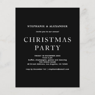 Fiesta de Navidad de papel simple blanco y negro