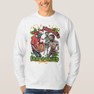 Fiesta de Navidad de suéter feo cerebros de zombis