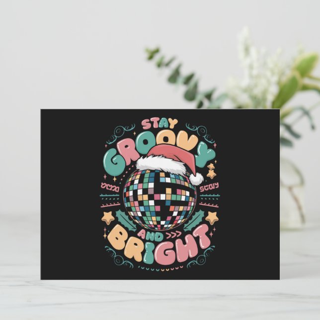 Fiesta de Navidad Groovy Mantente Groovy y Brillan (Anverso de pie)