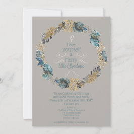 Fiesta de Navidad Hojas Tropicales Polvo Azul Dora