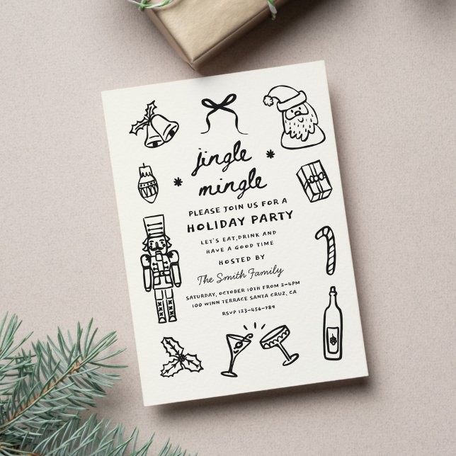 Fiesta de Navidad Invitación con Letra Divertida D (Subido por el creador)