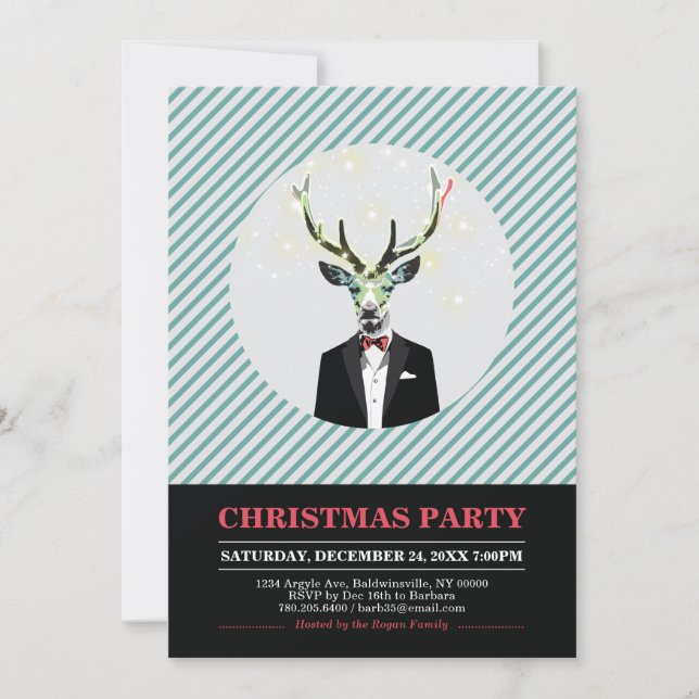 Fiesta de Navidad Moderna, Invitaciones para Fiest (Anverso)
