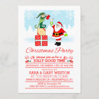 Fiesta de Navidad Santa que bebe con la invitación
