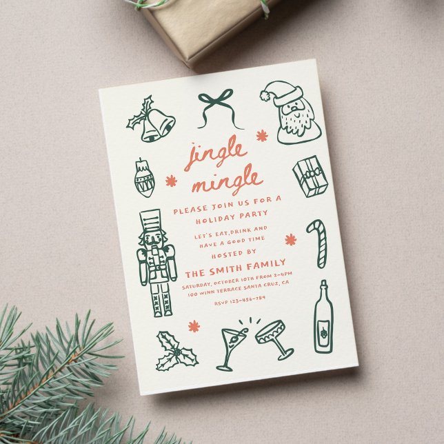 Fiesta de Navidad Tarjeta con Letra Divertida Dibu (Subido por el creador)