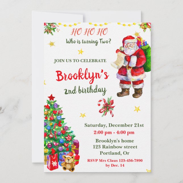 fiesta de Navidades de invitaciones de cumpleaños  (Anverso)