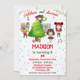 fiesta de Navidades de invitaciones de cumpleaños