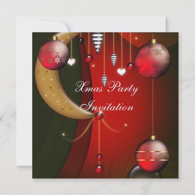 Fiesta de Navidades de navidad de invitación (Anverso)