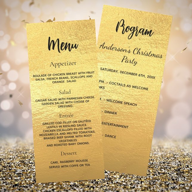 Fiesta de Navidades de oro programa carta de cena (Subido por el creador)