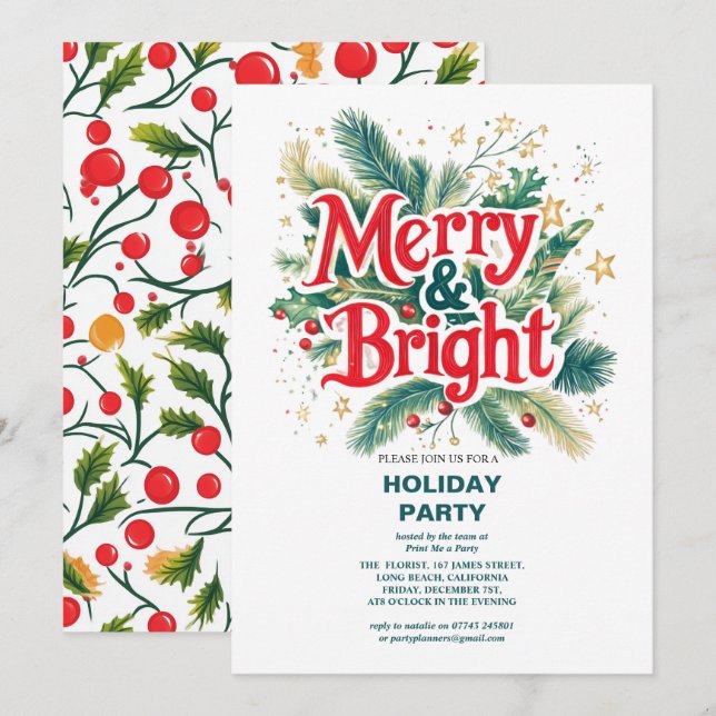 Fiesta de Navidades merry y brillantes (Anverso / Reverso)