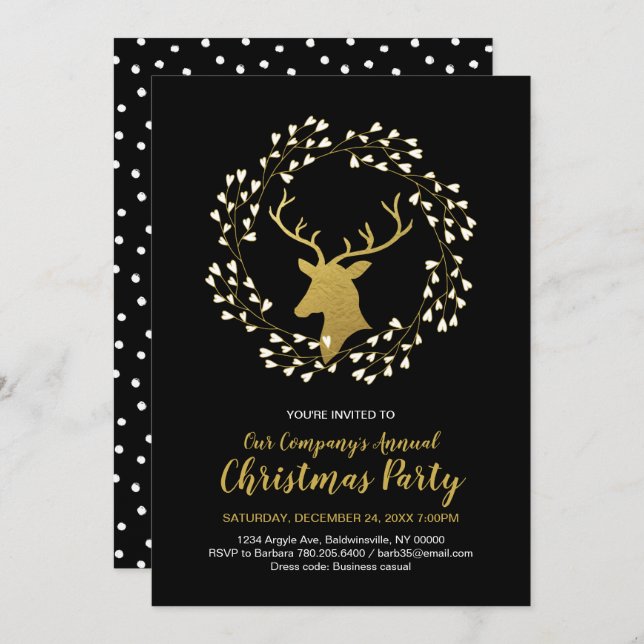 Fiesta de Navidades modernos, invitaciones para fi (Anverso / Reverso)