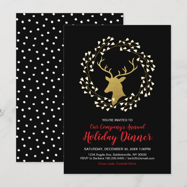 Fiesta de Navidades modernos, invitaciones para fi (Anverso / Reverso)