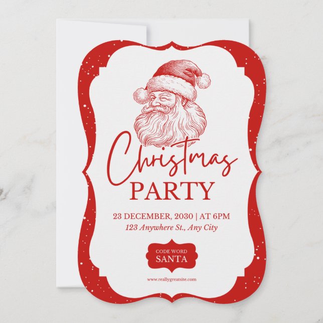 Fiesta de Navidades rojos con invitación de Santa (Reverso)