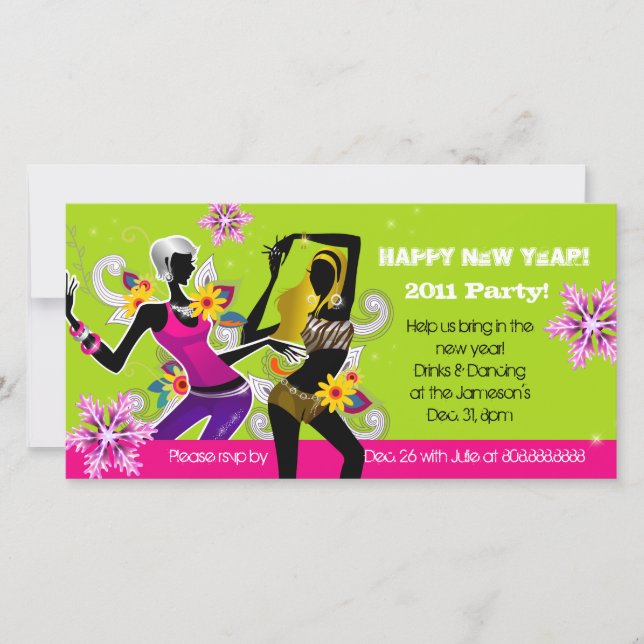 Fiesta de Nochevieja: Lime bailando con tarjeta de (Anverso)