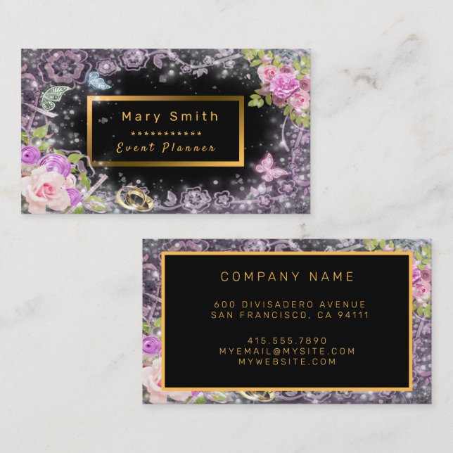 Fiesta de oro moderno añada tu tarjeta de visita d (Anverso / Reverso)