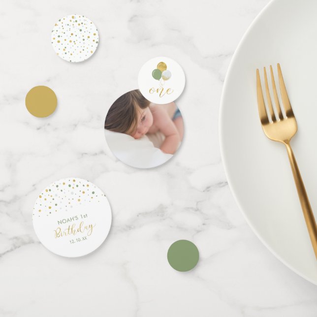 Fiesta de oro y globos verdes Confetti (Grupo)