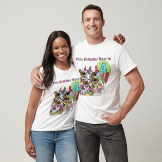 Fiesta de Oso de Teddy 4er cumpleaños camisetas y