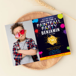 Fiesta de Paintball Invitación a la foto de cumple