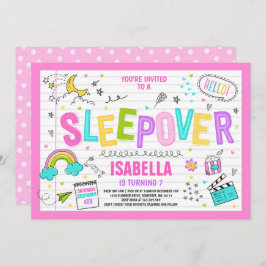 Fiesta de Pajama de Sleepover Party Invitación