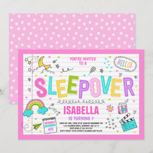 Fiesta de Pajama de Sleepover Party Invitación