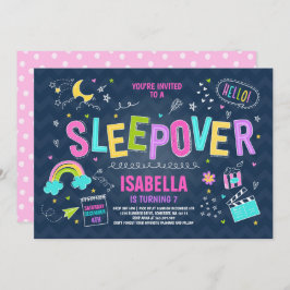Fiesta de Pajama de Sleepover Party Invitación