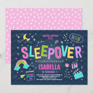 Fiesta de Pajama de Sleepover Party Invitación