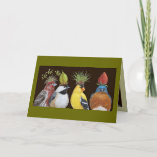 Fiesta de pájaro con tarjeta de pájaro gruñón