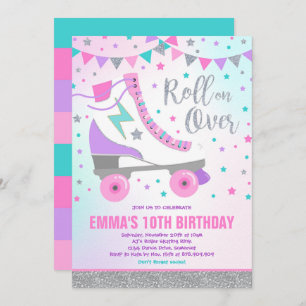Fiesta de Patinaje sobre Invitación al Cumpleaños