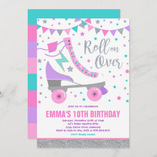 Fiesta de Patinaje sobre Invitación al Cumpleaños
