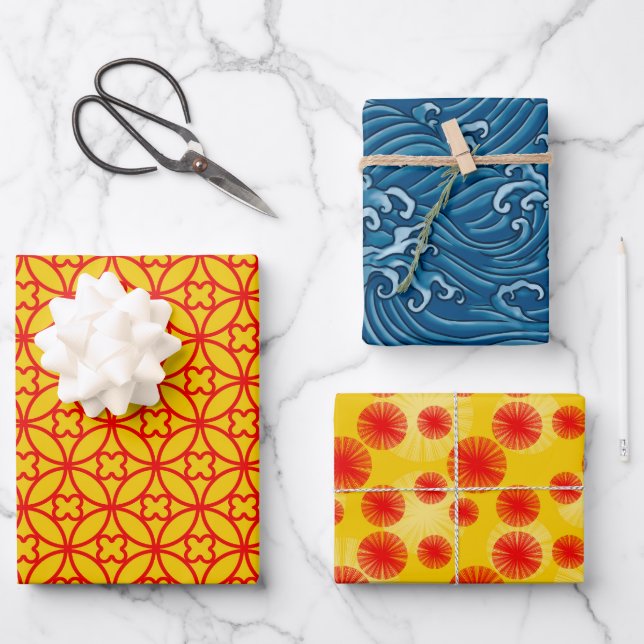 fiesta de patrones japonés fresco Hojas de papel d (Anverso)