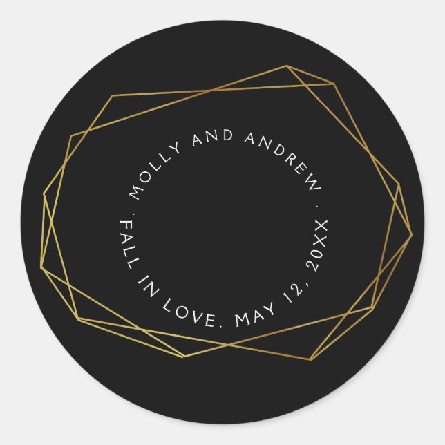 fiesta de PEGATINA negro de cristal geométrico/oro (Anverso)