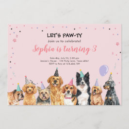 Fiesta de perros de la invitación al cumpleaños de