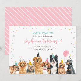 Fiesta de perros de la invitación al cumpleaños de