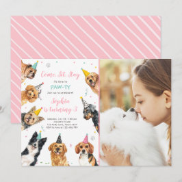 Fiesta de perros de la invitación al cumpleaños de