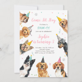 Fiesta de perros de la invitación al cumpleaños de