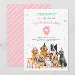 Fiesta de perros de la invitación al cumpleaños de