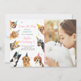 Fiesta de perros de la invitación al cumpleaños de