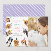 Fiesta de perros de la invitación al cumpleaños de