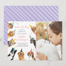 Fiesta de perros de la invitación al cumpleaños de