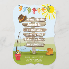 Fiesta de Pesca Pesquera de Madera Invitación de C