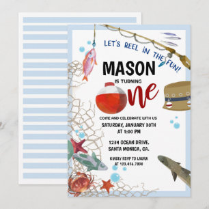 Fiesta de pesca, Primera Cumpleaños, INVITACIÓN DE