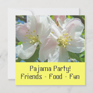 ¡Fiesta de pijamas! Invitaciones de flores para un