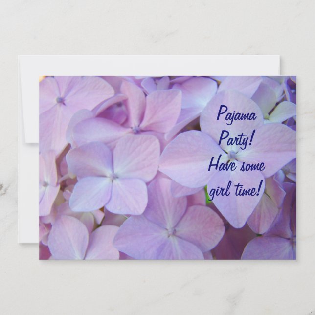 ¡Fiesta de pijamas! Invitaciones Tarjetas Florales (Anverso)
