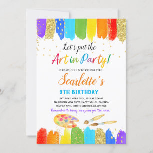 Fiesta de pintura de arte Invitación a cumpleaños