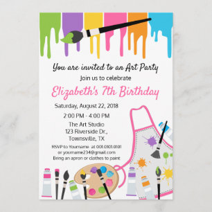 Fiesta de pintura Invitación a cumpleaños