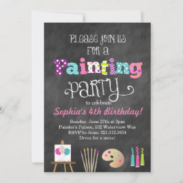 Fiesta de pintura Invitación estilo Chalkboard